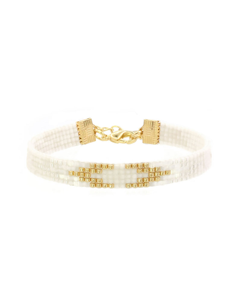 Beaded Bracelet 'Vintage White Diamond' - Last Stock!