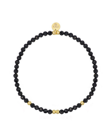 Faceted Crystals / 925 Sterling Silver - Black Spinel
