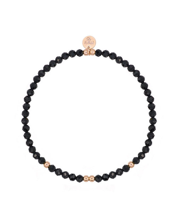 Faceted Crystals / 925 Sterling Silver - Black Spinel