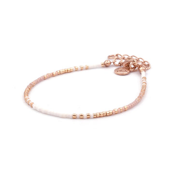 Delicate Bracelet - White & Pink - Rose Gold