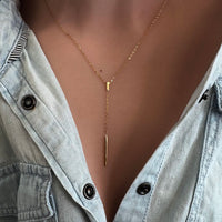 Little Bar Y-Necklace - Rose Gold