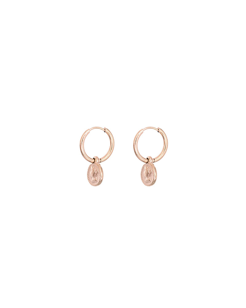 Little Coin Earrings - Rose Gold