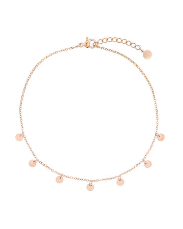 Tiny Coins Anklet - Rose Gold