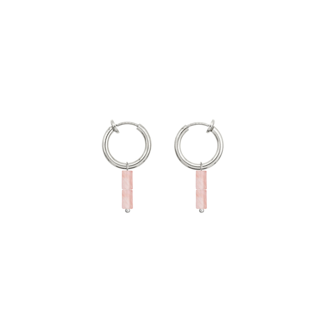 Minimalistic Clip On Earrings - Cherry Quartz