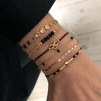 Little Chain & Dots Bracelet - Black