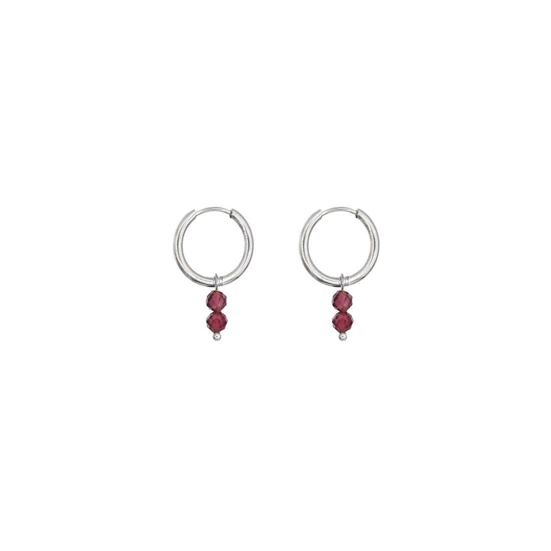 Minimalistic Earrings - Red Garnet