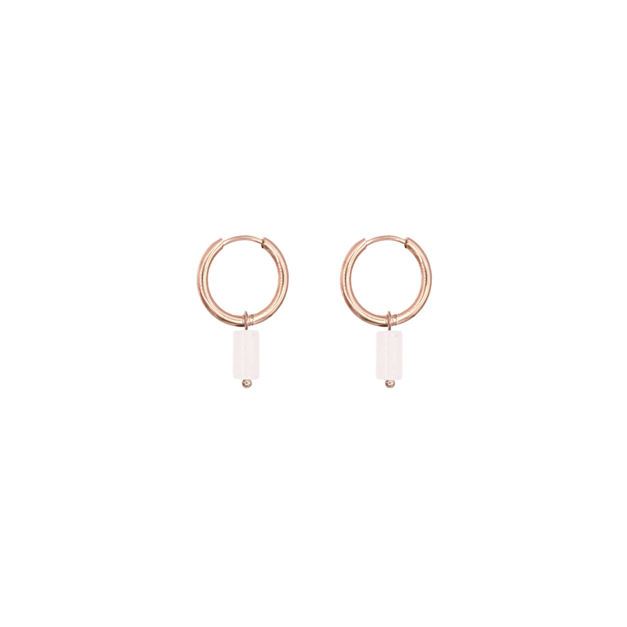 Minimalistic Earrings - Rose Quartz