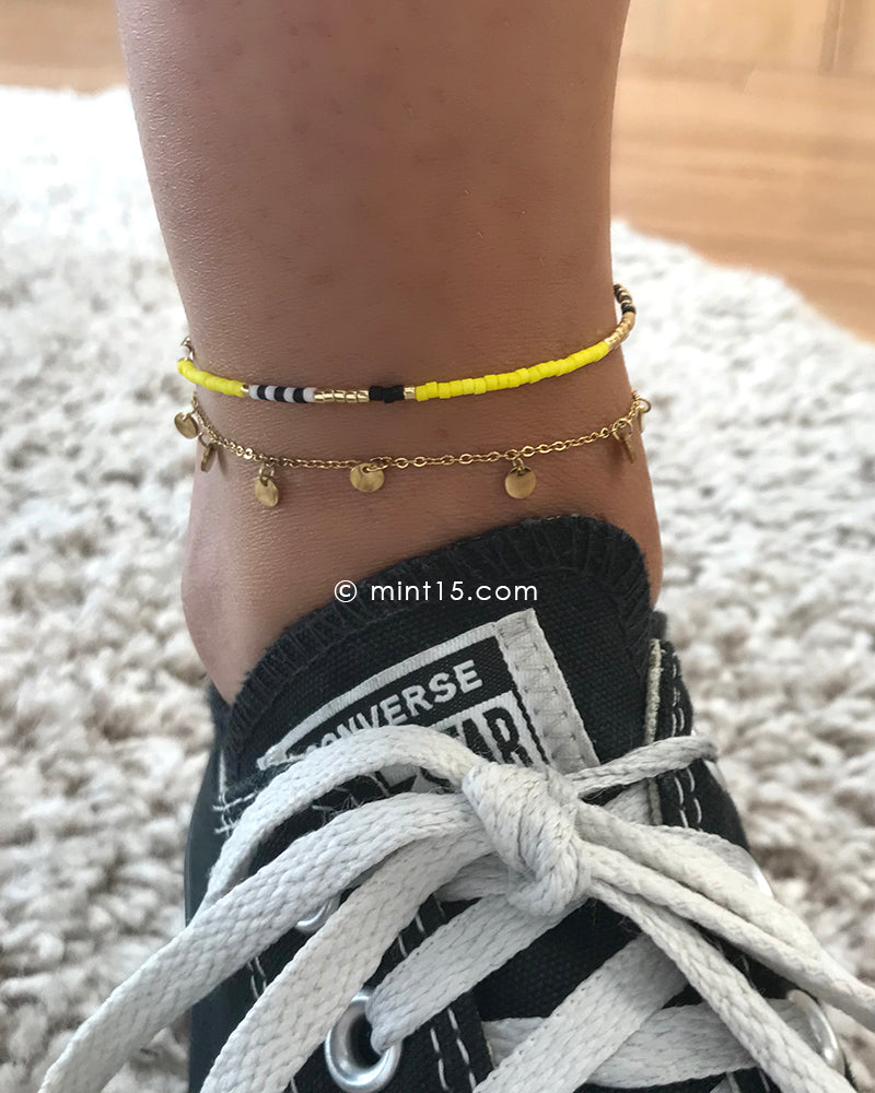 Delicate Anklet - Bright Lemon