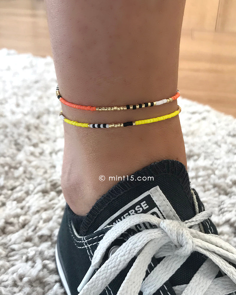 Delicate Anklet - Bright Lemon