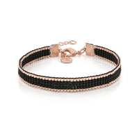Beaded Bracelet 'Simplicity' - Matte Black - Rose Gold - Last Stock!