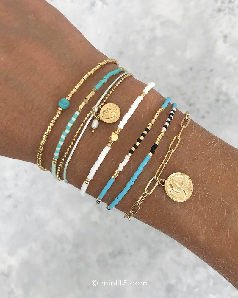 Delicate Wrap Bracelet - Bright Sky Blue