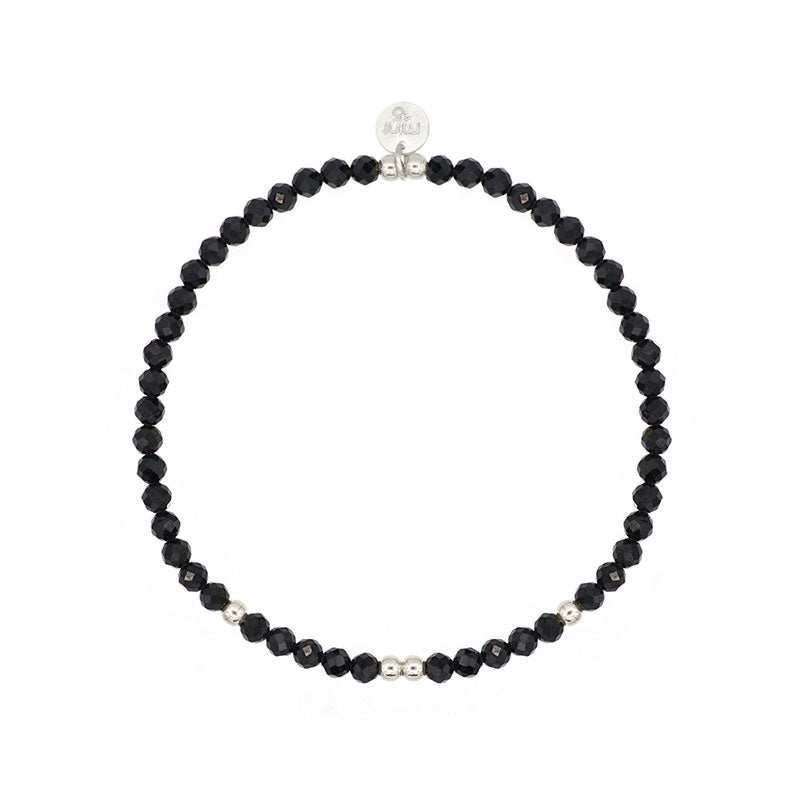 Faceted Crystals / 925 Sterling Silver - Black Spinel