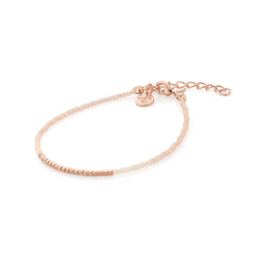 Silk Satin Bracelet - Soft Peach - Rose Gold
