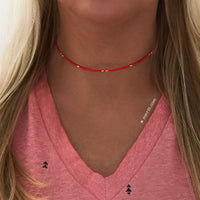Collar Pequeñas Perlas - Coral Rojo
