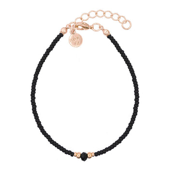 Diamond Bracelet - Black - Rose Gold