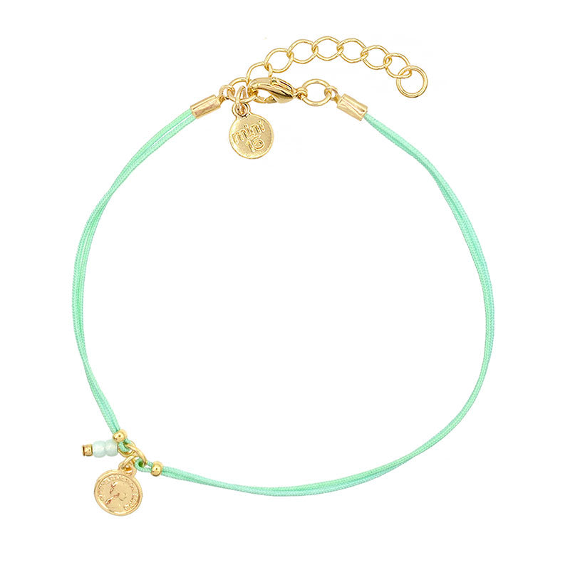 Coin Anklet - Mint Green