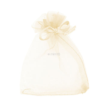 10x Cream organza gift bag